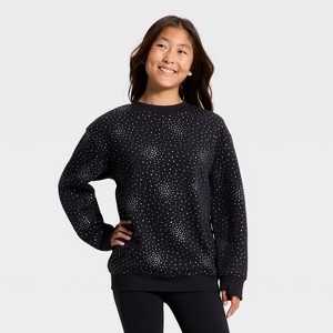 Girls' Active Comfort Fleece Crewneck Sweatshirt - All In Motion™ - 1 of 3