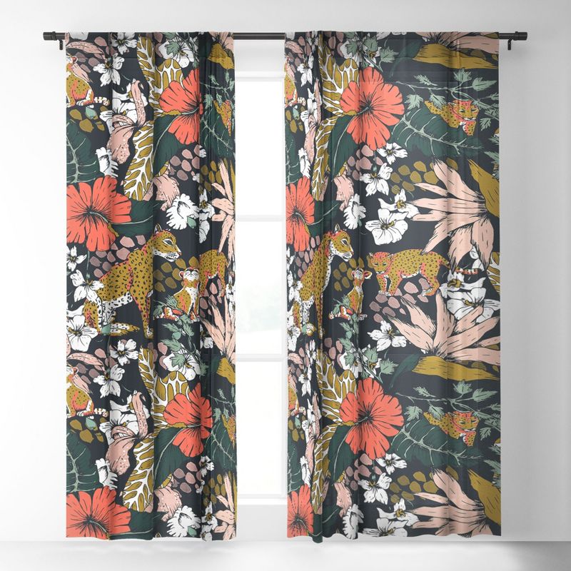 Marta Barragan Camarasa Animal Print Dark Jungle Single Panel Sheer Window Curtain - Deny Designs, 2 of 7