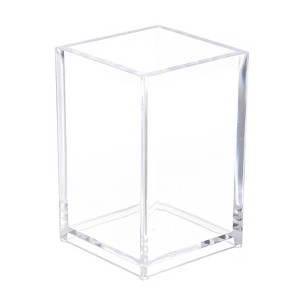 Unique Bargains Acrylic Large Capacity Square Office Home Pencil Holder - 1 of 4