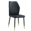 FONTOI 8PCS Dining Chairs with Patterned Backrest and Black Metal Legs for Dining Room, Black, 18"*36.6"*17.5" - 2 of 4
