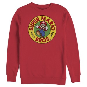 Men's Nintendo Super Mario Bros Since 1985 Badge Sweatshirt - 1 of 3