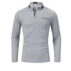 Mens Long Sleeve Polo Shirts Slim Fit Casual Plaid Collar Golf Shirt with Pocket Heather - 2 of 4