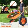 VEVOR Wheelbarrow Cart, 6 Cu. Ft. Load & 330 lbs Capacity, One Wheel Garden Dump Cart Wheel Barrow with Metal Handle &  16"  Wide Track Wheels - 3 of 4