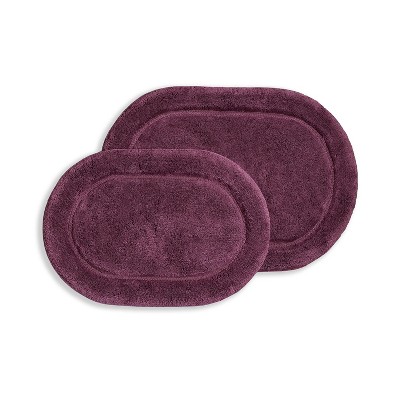 Plush And Absorbent Non Slip Cotton Plum Oval 2 Piece Bath Rug Set By Blue Nile Mills Target
