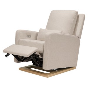 Babyletto Sigi Electronic Recliner and Glider with USB Port | Light Wood Base - 1 of 4