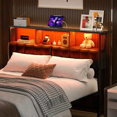 Aheaplus Upholstered Headboard with Storage Bags