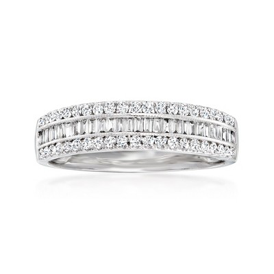 Ross-Simons 0.50 ct. t.w. Round and Baguette Diamond Ring in 14kt White Gold