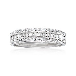 Ross-Simons 0.50 ct. t.w. Round and Baguette Diamond Ring in 14kt White Gold - 1 of 4