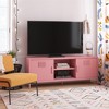 Spassway Pink TV Stand with Open Storage and Side Cabinets Entertainment Center TV Console Table Modern Media Cabinet for Living Room Bedroom - 2 of 4