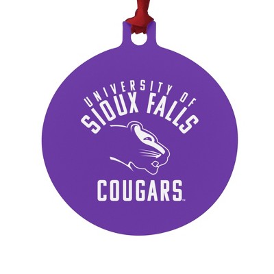 University of Sioux Falls Cougars Logo Aluminum Holiday Christmas Tree Ornament