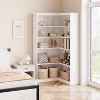 Jojoka 72" L-Shaped 5-Tier Corner Bookshelf, Wood Bookcase with Anti-Tip - 2 of 4