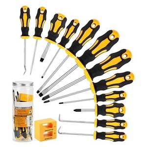 Itopfox 13-Piece Screwdriver Set with Magnetic Tips, Phillips & Flat Heads, Precision Hook for Fastening, Loosening, Automotive & Household Use - 1 of 4