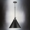 Urban Ambiance Luxury Modern Farmhouse Indoor Pendant,  14''H x 16"W x 16''D,  Matte Black Finish, UHP4679 - 3 of 4