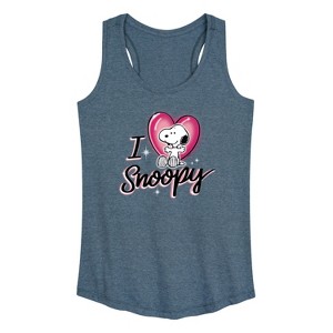 Women's - Peanuts - I Heart Snoopy Graphic Racerback Tank - 1 of 4