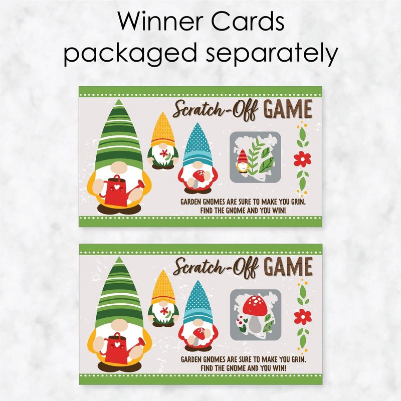 Big Dot of Happiness Garden Gnomes - Forest Gnome Party Game Scratch Off Cards - 22 Count, 3 of 7