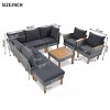 9 Piece Wicker Outdoor Patio Furniture Conversation Sets,L-Shaped Sectional Sofa with Coffee Table and Cushion,Wicker Garden Sofa Set-Coolbibila - 4 of 4
