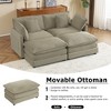 149.6" Modern Sofa Modular Sofa Couch Upholstered Corduroy L-Shape Sectional Sofa with Side Storage Pockets for Living Room, Beige - 3 of 4