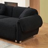 NicBex Couches for Living Room 112"Inch Modern Teddy Upholstered 3 Seater Sofa Couch with Sturdy Hardware Foot Support and 3 Throw Pillows - 3 of 4