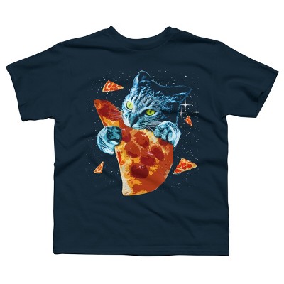 Boy's Design By Humans Pizza Cat in Space By BABYSHARK185 T-Shirt