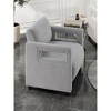 30"Accent Chair Gray Seat Cushion Boucle Upholstery - 3 of 4