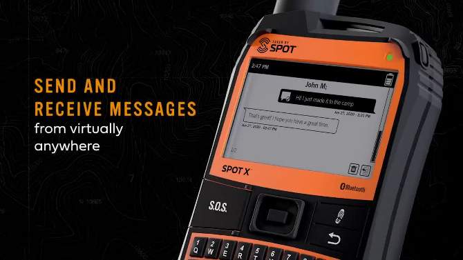 SPOT X - 2-Way Satellite Messenger with Bluetooth | Handheld and Portable GPS | Great for Hiking, Camping, and Cars | Subscription Applicable, 2 of 9, play video