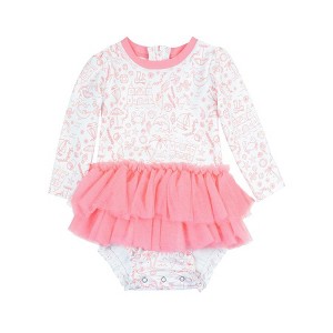 RuffleButts Baby/Toddler Girls UPF50+ Tulle Skirted One Piece Rash Guard - 1 of 4