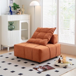 Modular Sectional Single Sofa with Removable Back Space Saving 35D High-Density Sponge Leather for Living Room Home Office (84 x 84 x 33cm) - 1 of 4