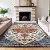 Vintage Area Rugs Washable Floral Carpet Non Slip Non Shedding Ultra Thin Floor Cover Foldable Oriental Indoor Mat for Bedroom Living Room - 2 of 4