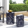 Maggift Patio End Tables, Stylish End Tables for Indoor and Outdoor Use, for Gardens, Backyard, Special Design, Blue, 13.75"*13.75"*18" - 2 of 4