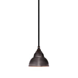Toltec Lighting Any 1 - Light Pendant in  Black Copper with 7" Black Copper Double Bubble Metal Shade Shade - 1 of 1