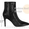 BLISSFUL STEP Women's Stiletto Heel Pointed Toe Party Sequin Dressy Ankle Boots - 2 of 4
