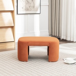 SEYNAR Modern Velvet Rectangle Accent Ottoman - 1 of 4
