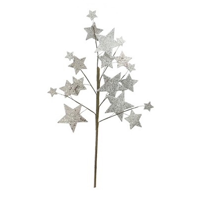 Ganz 24" White Glittered Sparkling Stars Artificial Christmas Spray