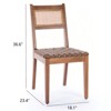 TiramisuBest Rattan Leather Dining Chairs & Vintage PU Cushion Counter Stools Set of 2 Kitchen Living Room Side Chairs - 3 of 4