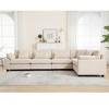 Oversized Modular Sectional Sofa Couch Set, 5-Seater L-Shaped Sectional for Living Room, Corduroy Upholstered Modular Sofa with 7 Free Pillows - 3 of 4