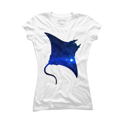 Junior's Design By Humans Space Manta Ray By Shrenk T-Shirt