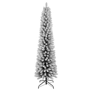 HomeRoots 5' White Slender Flocked Fir Christmas Tree - 1 of 4