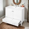 36" Bathroom Vanity with Ceramic Sink, Soft-Close Doors, Double Storage Shelves & Divided Drawer - Leovsnove - 2 of 4