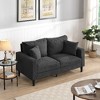 Lyngins Wooden Frame 2-Seater Loveseat Sofa with 2 Pillows, Upholstered High-Density Sponge, Compact Couch for Living Room, Bedroom, Apartment - 2 of 4