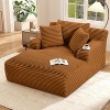 AENKYO Oversized Corduroy Sleeper Sofa Bed & Cloud Lounge Chair,2 Pillows | Boneless Upholstered Chaise for Living Room - 2 of 4