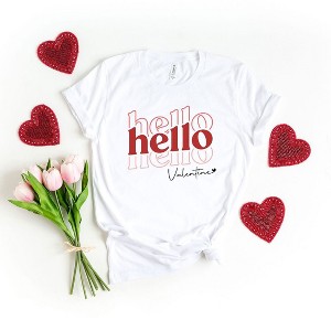 Simply Sage Market Women's Hello Valentine Stacked Short Sleeve Graphic Tee - 1 of 4