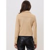 INSPIRE CHIC Women's Zip Up Faux Suede Biker Moto Jacket - 4 of 4