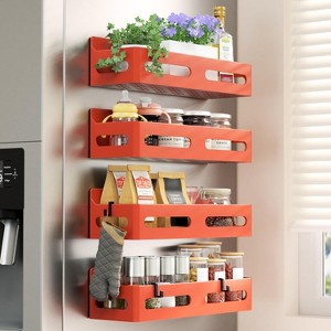 4 Pack Magnetic Spice Rack for Refrigerator, Spice Rack Organizer, for Kitchen and Oven Organization - 1 of 4