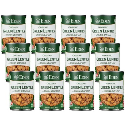 Eden Foods Organic Onion and Bay Leaf Green Lentils - Case of 12/15 oz