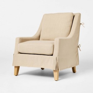 Camas Slipcover Accent Chair Khaki - Threshold™ designed with Studio McGee - 1 of 4