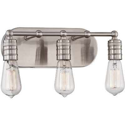 Minka Lavery Modern Wall Light Brushed Nickel Hardwired 14 1/4" 3-Light Fixture for Bathroom Vanity Reading Living Room Hallway