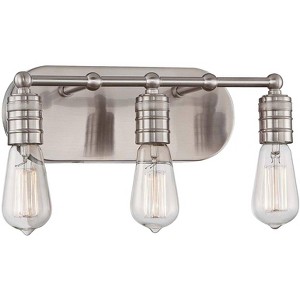 Minka Lavery Modern Wall Light Brushed Nickel Hardwired 14 1/4" 3-Light Fixture for Bathroom Vanity Reading Living Room Hallway - 1 of 2