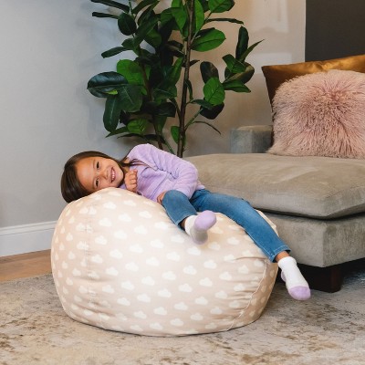 Mini Clouds Oat Polyester Bean Bag Chair with Removable Cover