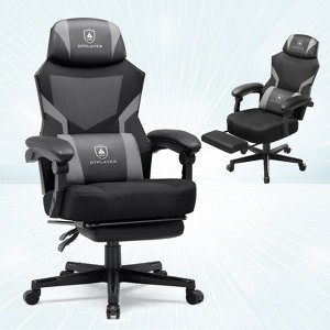 GTPLAYER Mesh Gaming Chair with Footrest, Mesh Back Reclining Office Chair for Adults, Comfortable Fabric Seat - 1 of 4
