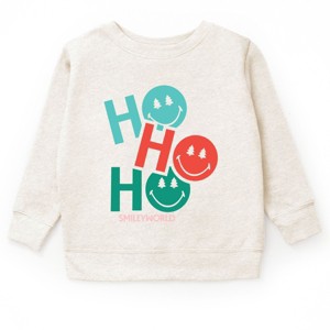 SmileyWorld Ho Ho Ho Stacked - Toddler Graphic Sweatshirt and Youth Graphic Sweatshirt - 1 of 2
